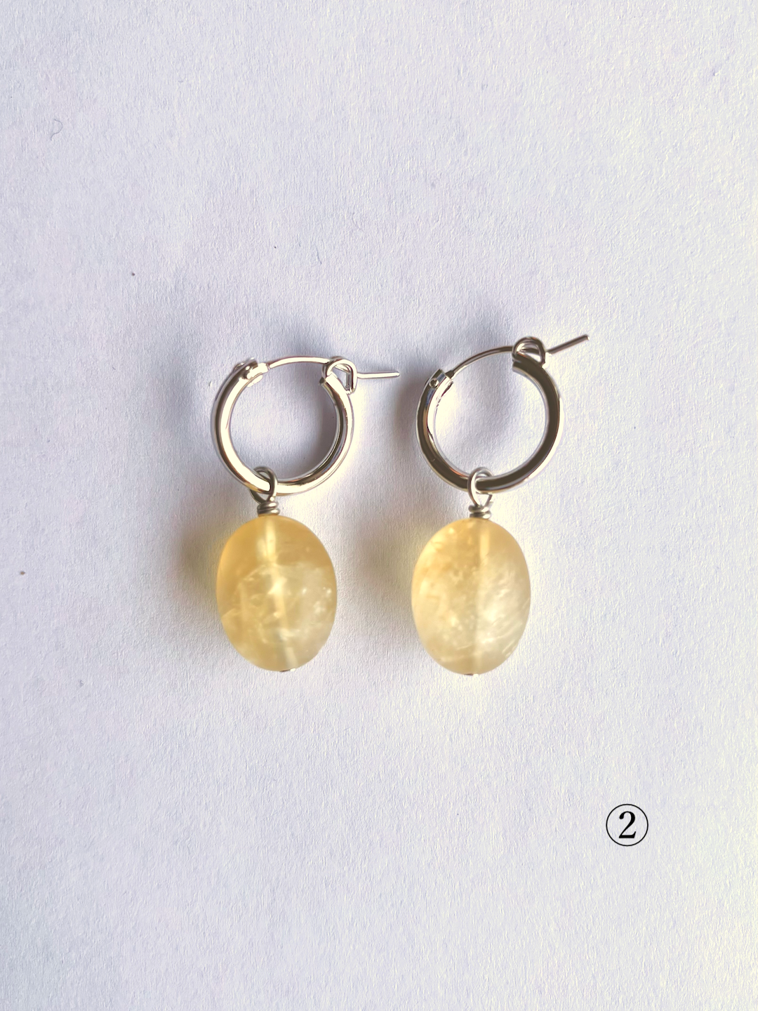 citrine hoop earrings シトリンピアス