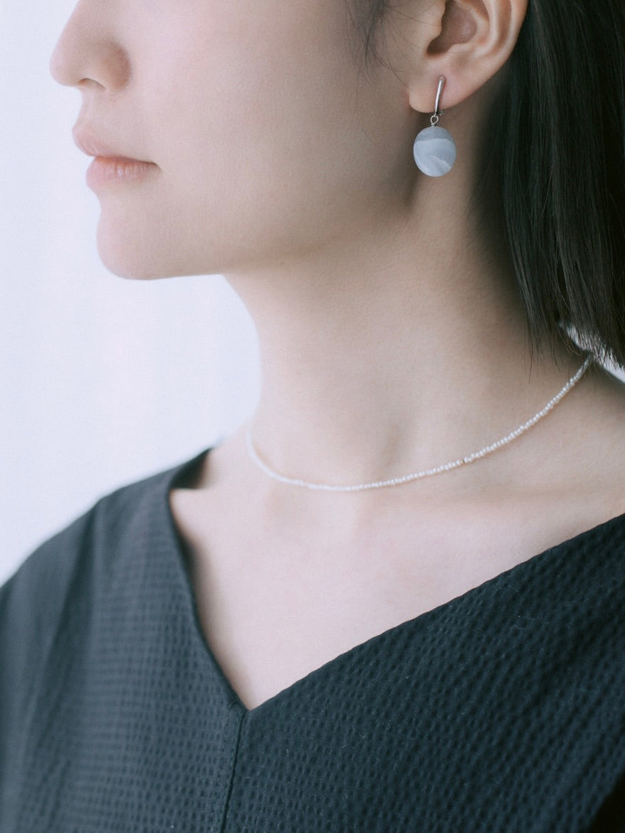 keshi pearl necklace - 18K cut beads type　ケシパール18Kネックレス カットビーズタイプ