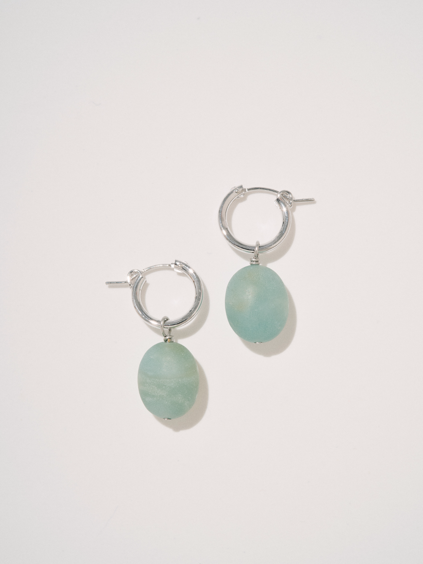 amazonite hoop earrings　アマゾナイトピアス