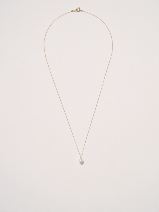 one pearl 18k chain necklace 一粒パール18Kgoldチェーンネックレス