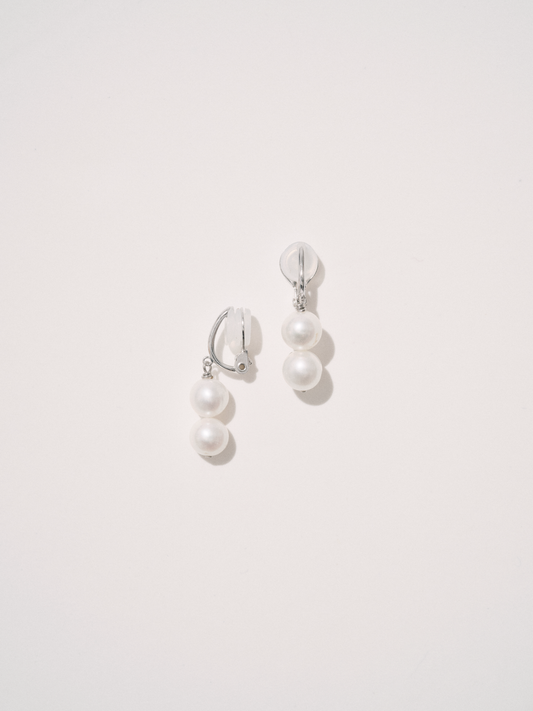 two pearls earrings　二粒パールイヤリング